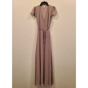 Short Sleeve Maxi Wrap Dress